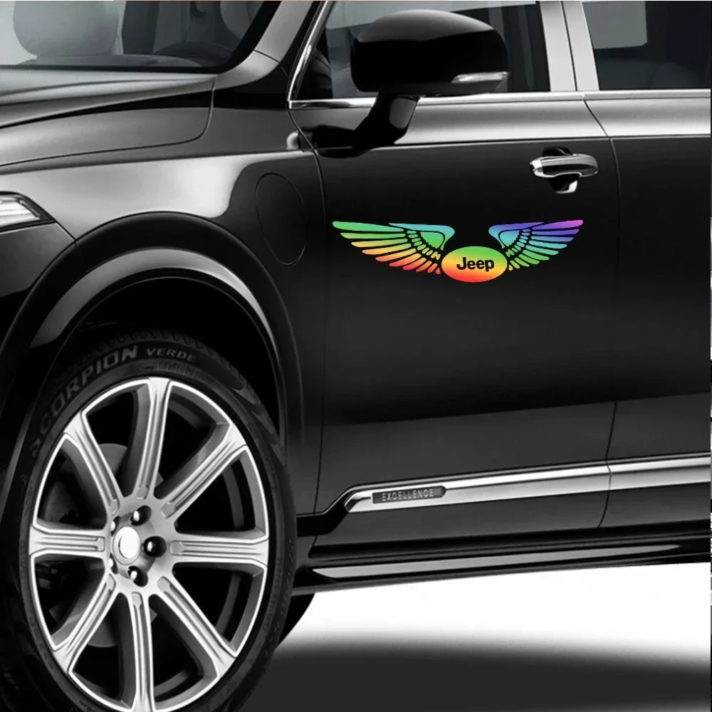

Laser-cut colored wing vinyl decals for cars, suitable for the Jeep Wrangler, Grand Cherokee, Avenger, Compass,