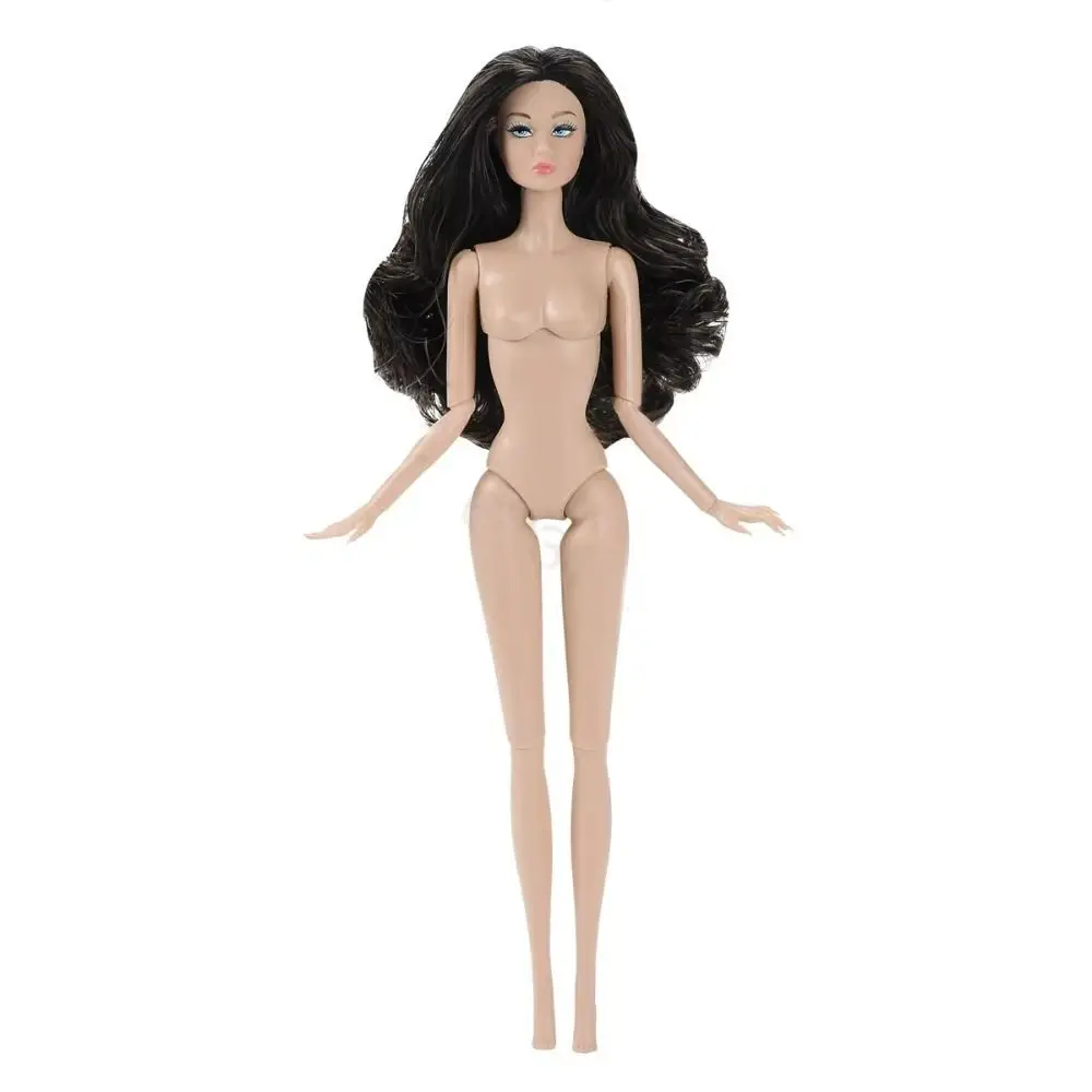 Juguete para niñas, supermodelo europeo, muñeca desnuda, vestido de pelo rizado, modelo de muñeca 1/6, cuerpo de figura de acción de piel oscura de 32cm, regalo para niños