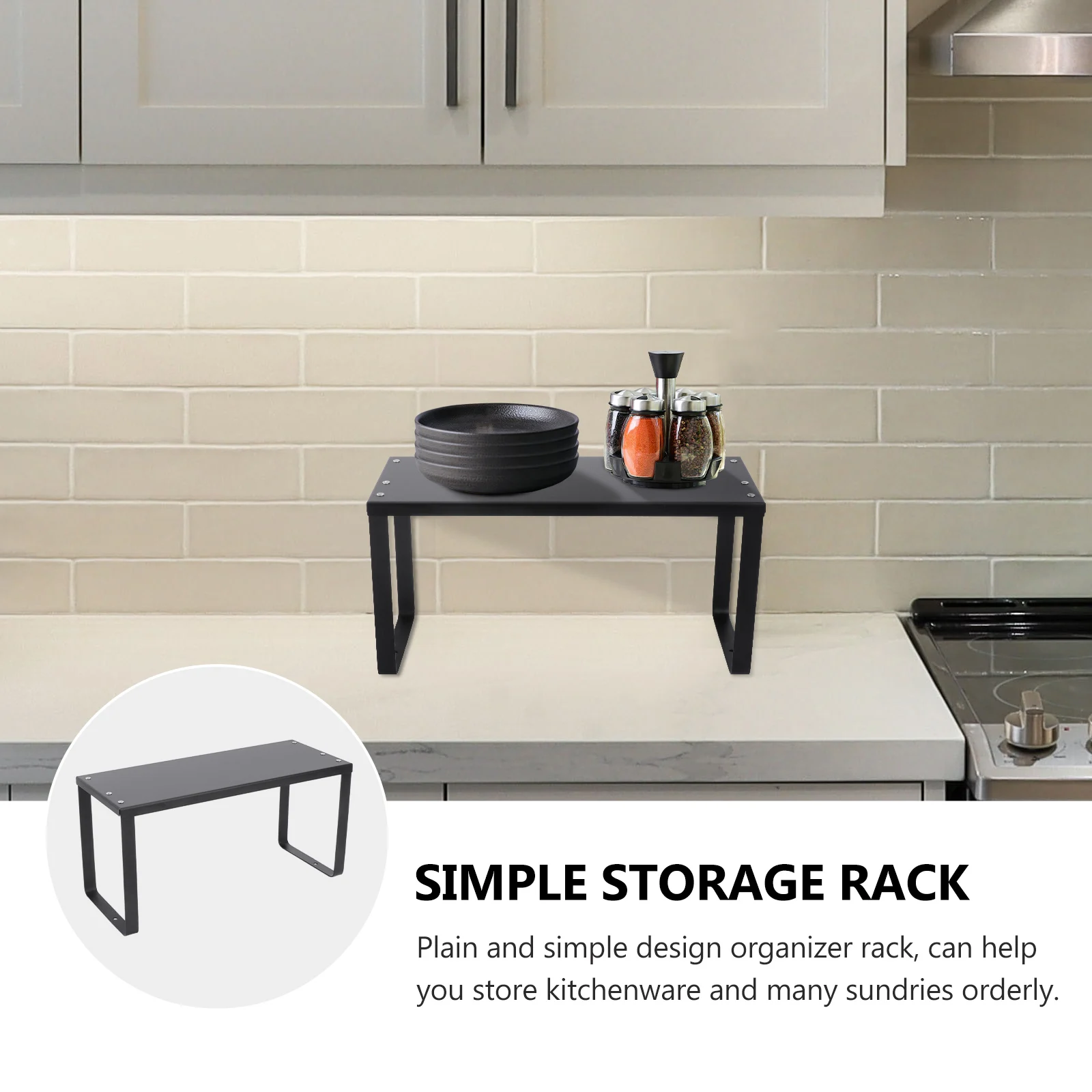 

Kitchenware Holder St Small Size Plain Design ganizer Rack Storage Shelf Cabinet Multifunctional Space Saver Iron Material