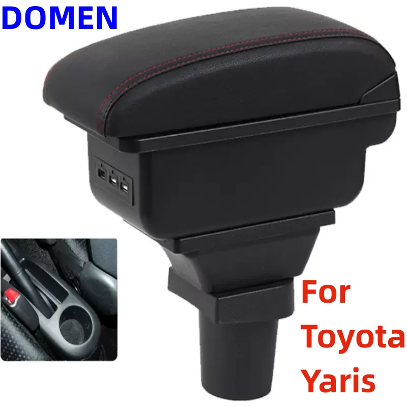 

Armrest Arm Rest For Toyota Yaris Vitz Hatchback 1998-2011 Centre Console Storage Box with USB LED