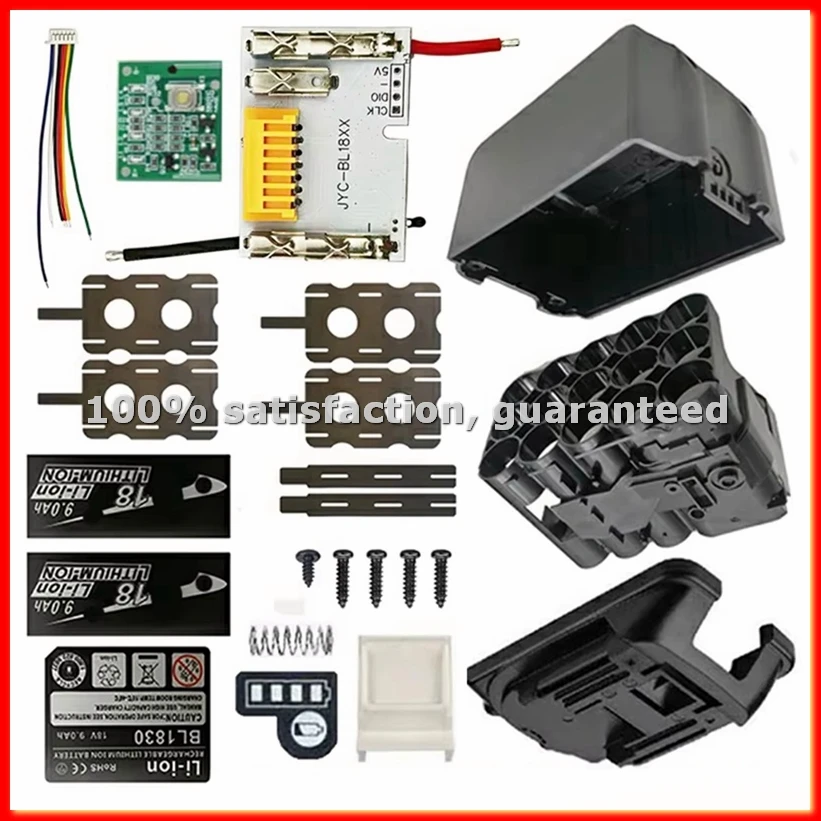 BL1890B Lithium Battery Case 15X18650 Balanced PCB Charging Circuit Board LED Label Box for 18V BL1815 BL1830-A63M