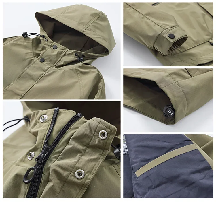 رجل Cityboy معطف ربيع الخريف الرجال في الهواء الطلق موضة فضفاضة عادية Techwear الرياضة مقنعين سترة البضائع سترة اسكواش ملابس خارجية