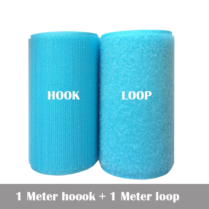 10CM Width Azure Sky Blue Nylon Fastener Tape No Adhesive Sewing accessories Loop Hook Sticker Strip Clothing Stick Tape Strap
