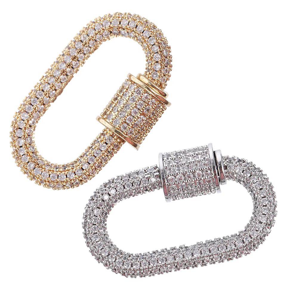 

2 Pcs Screw Clasp Connectors Copper Zircon DIY Necklace Bracelet Pendant Earrings Link Buckle Accessories Jewelry Safe Durable