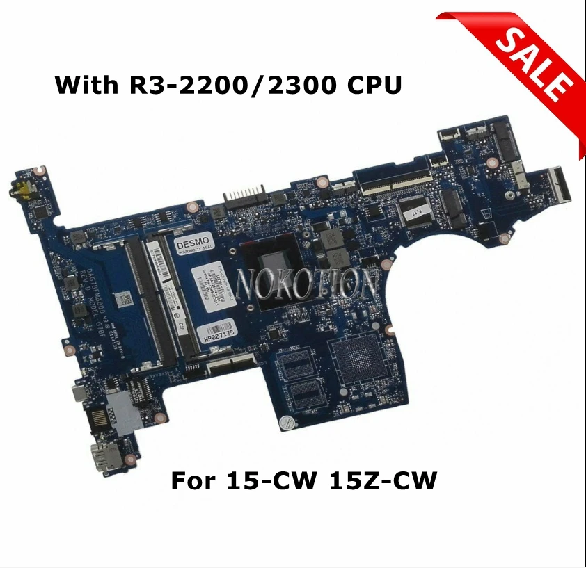 L22761-001 L22761-601 Mainboard For HP Pavilion 15-CW DAG7BFMB8D0 Laptop motherboard With R3-2200/2300 CPU DDR4