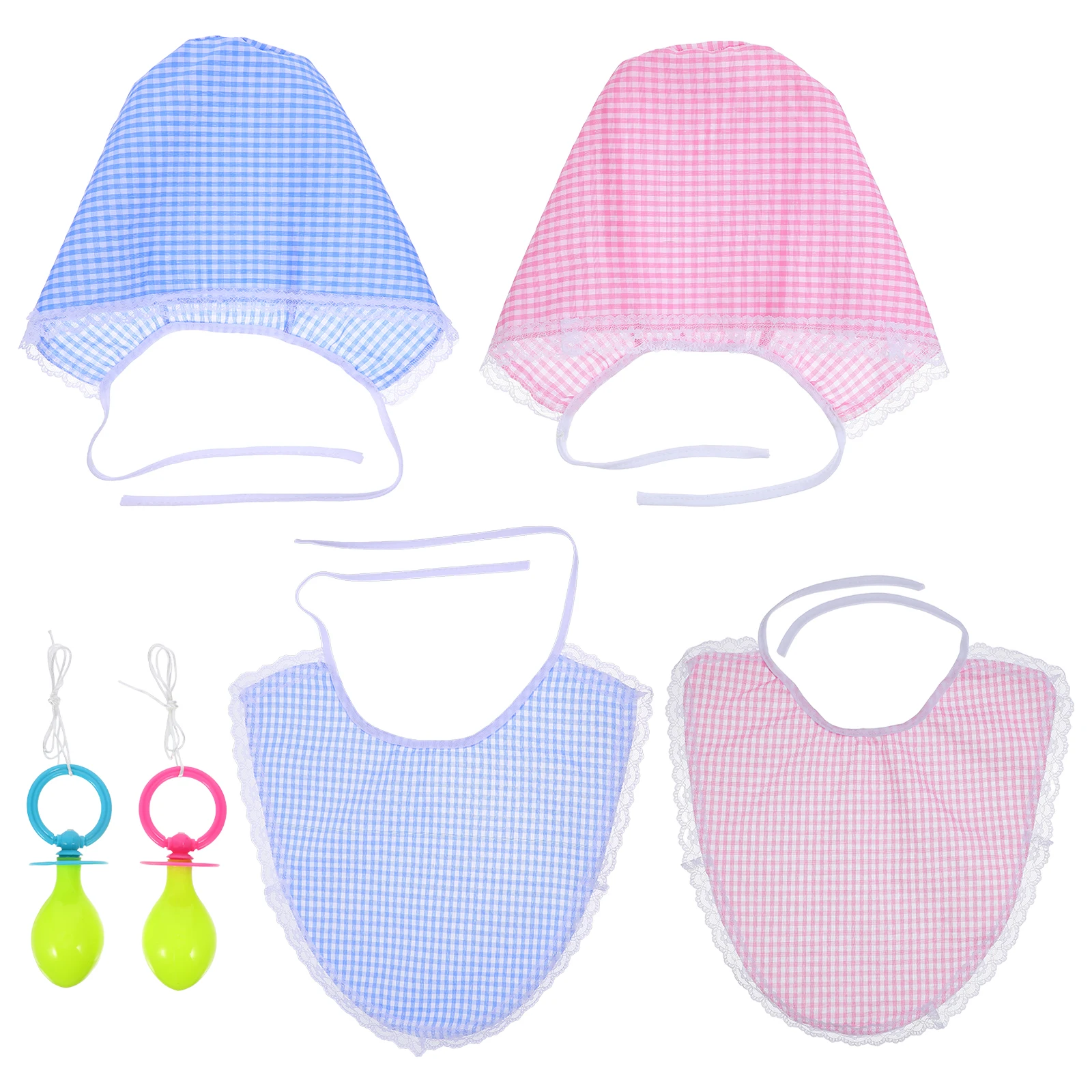 

2 set Funny Adult Baby Costume Set Bib Pacifier Hat Party Cosplay Outfit Fancy Dress Play Accessories Novelty Headwear Festival