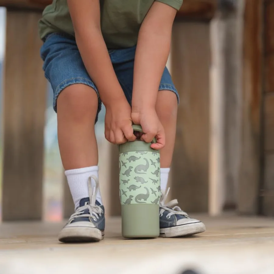 14 oz sportwaterfles roestvrij staal geïsoleerd 100 lekvrij met draaggreep BPA-vrij kindvriendelijk ontwerp duurzaam vaatwasser