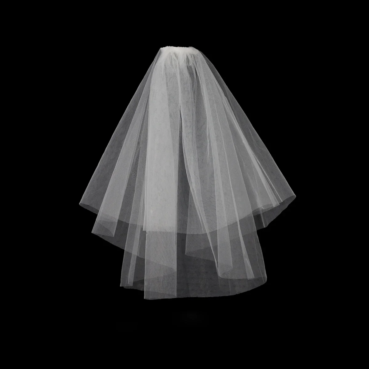 V813 Short White Two layer Soft Tulle Wedding Veil for Bridal Handmade Bride to Be Headdress Veil with Hair Comb