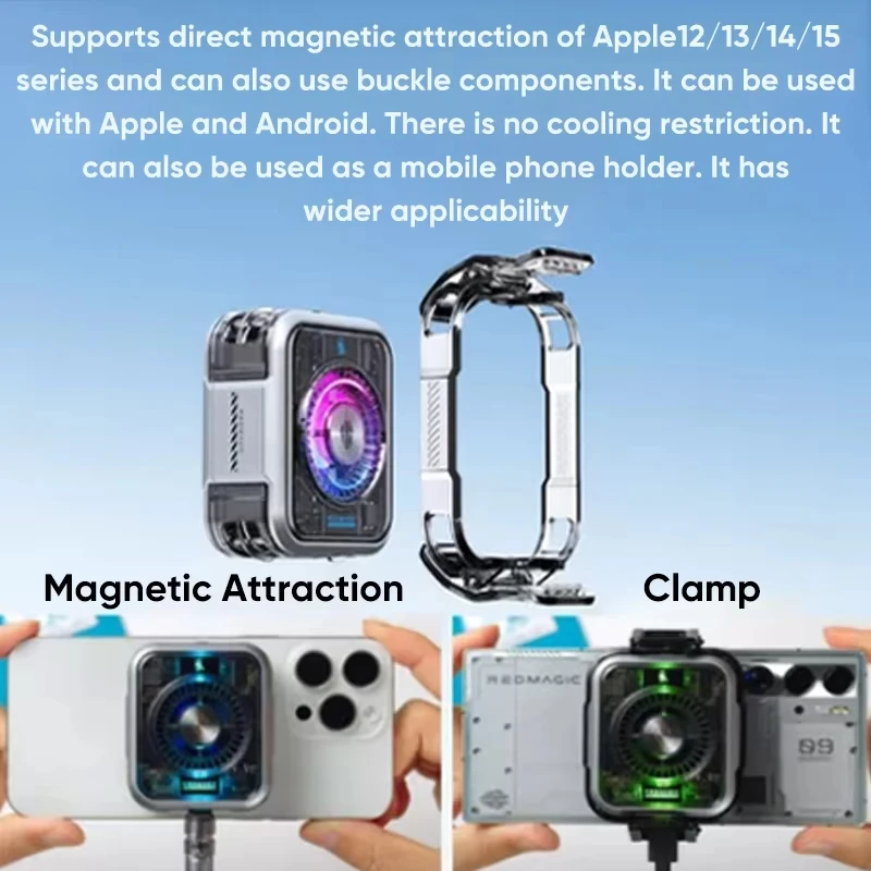 Redmagic VC Liquid Cooler5 6 Pro Magnetic Phone Cooler for Games/Live Streaming for Red Magic 9s Pro iPhone 16 Pro Max Xiaomi 14