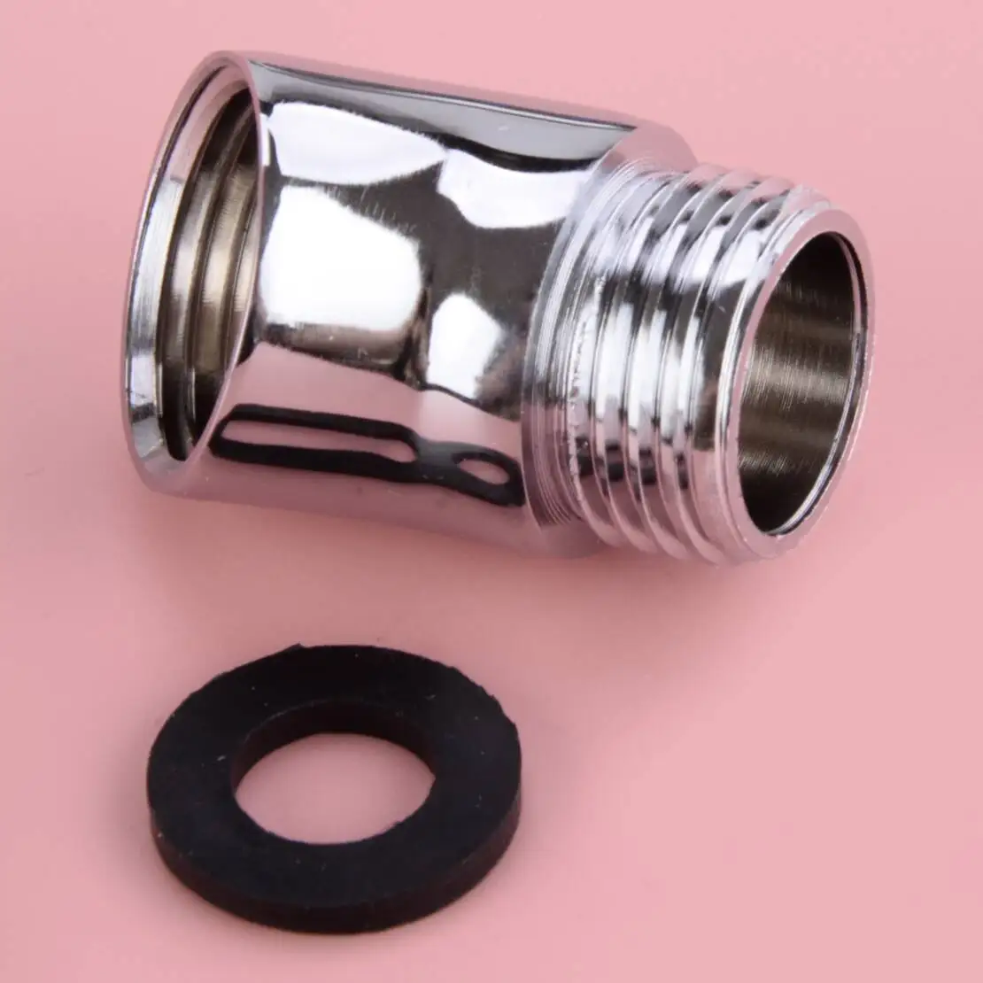 

G1/2" Bathroom Handheld Shower Head Elbow Adapter Connector 145 Degrees Conversion Connection Silver Brass