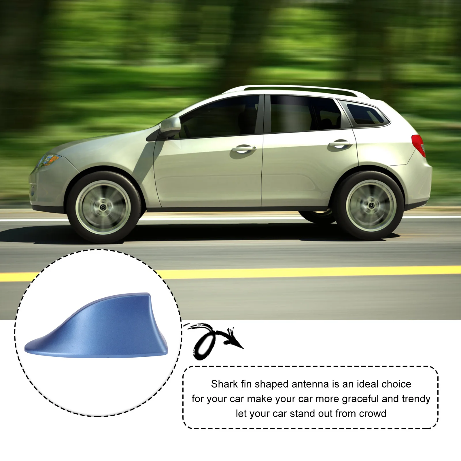 Shark Fin Antenna Universal Car Aerial Fm Signal Receiver Roof Mount Durable Vehicle Aerial For Suv Sedan Truck Cable