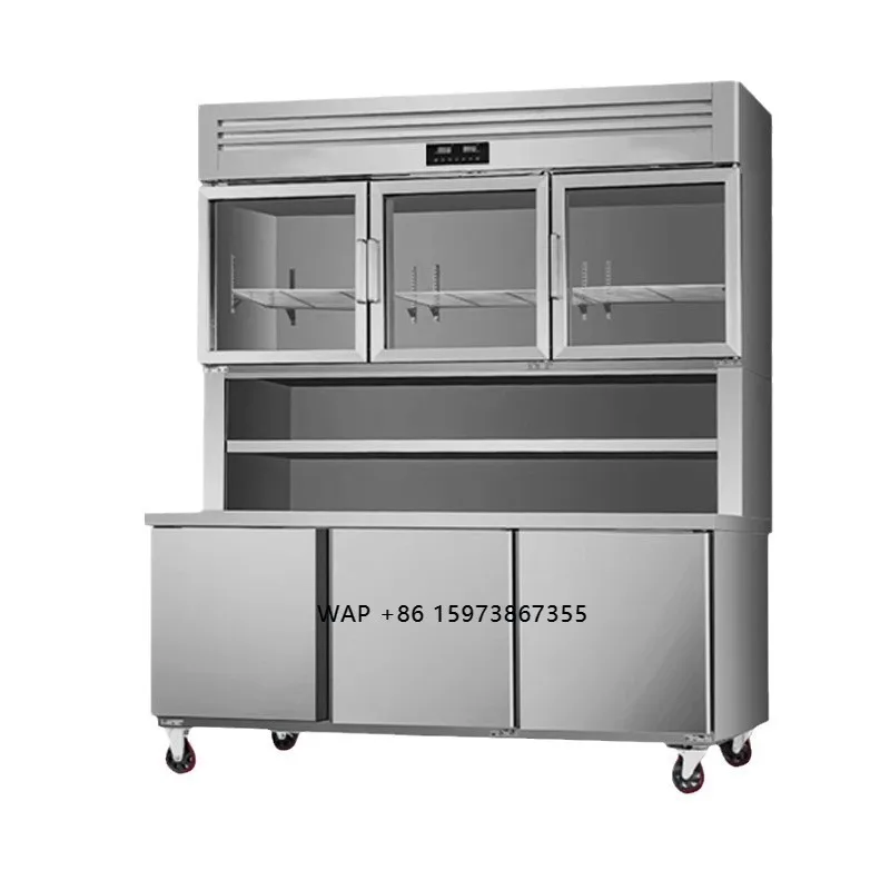 Commercial Stainless Steel Parent-Child Cabinet Refrigerator Single-Temperature Restaurant Kitchen Prep Fridge