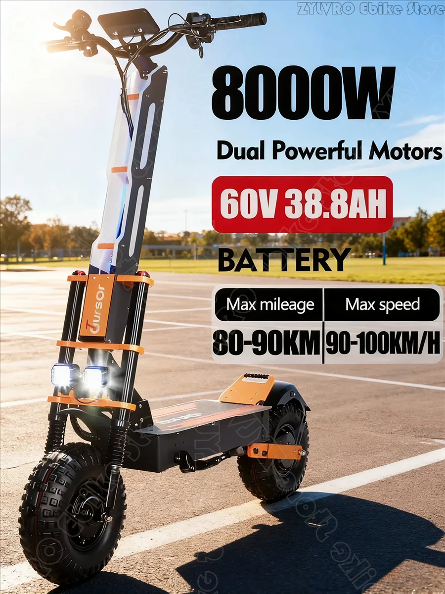 

X8PRO EU New Model 8000W 60V 38Ah Dual Motor Electric Scooter 14-inch Large Tyres Maximum Speed 80 km/h Foldable Electric Scoote