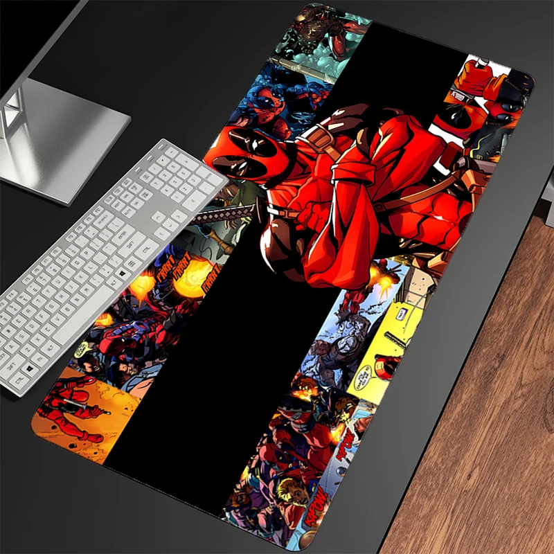 Großes Mauspad Deadpool Anime, speziell entworfen, Gummi, Büro-Schreibtischmatten, PC-Gaming-Zubehör, Mauspad, Laptop-Tastaturmatte