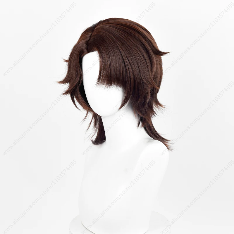 Puppeteer Cosplay Wig 40cm Long Dark Brown Heat Resistant Synthetic Hair