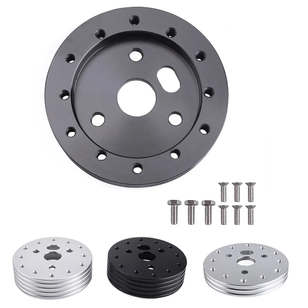 

Aluminum 0.5-inch,1-inch,6-hole to 3-hole car steering wheel hub hole adapter steering shaft adapter