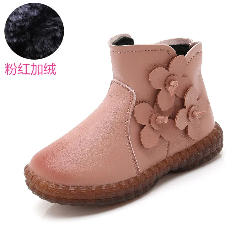 Autumn Winter Warm plush Girls Boots Kids snow boots Children Winter Boots Princess shoes red pink 2 3 4 5 6 7 8 9 10T