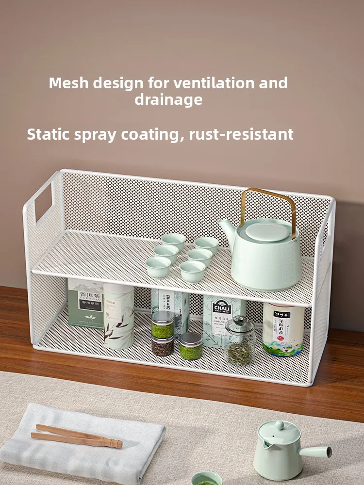 

Storage Tabletop Water Cup Desktop Cup Holder Cup Stand Tea Table Tea Set Organizer Metal Material Pure Color Sle