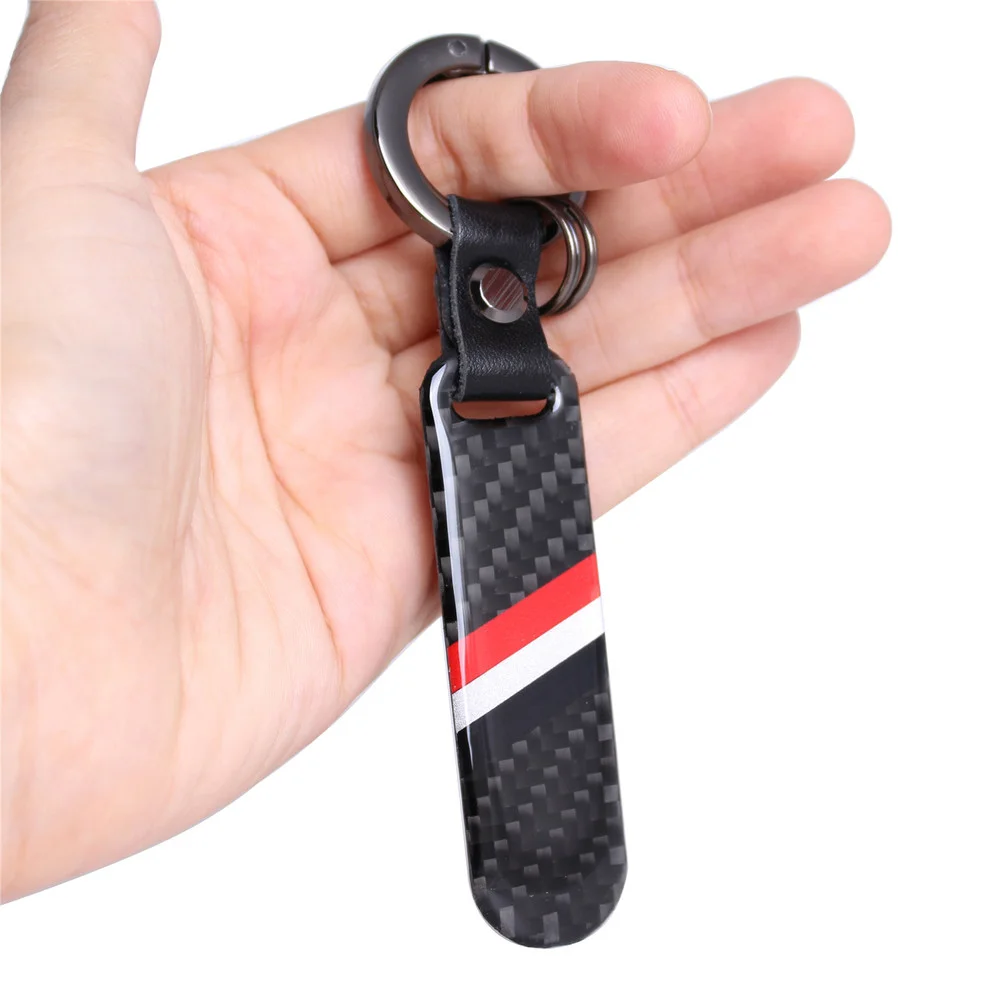 

1pc Carbon Fiber Indonesia Flag Logo Keychain Car Key Ring Key Chain Keyfob Accessories