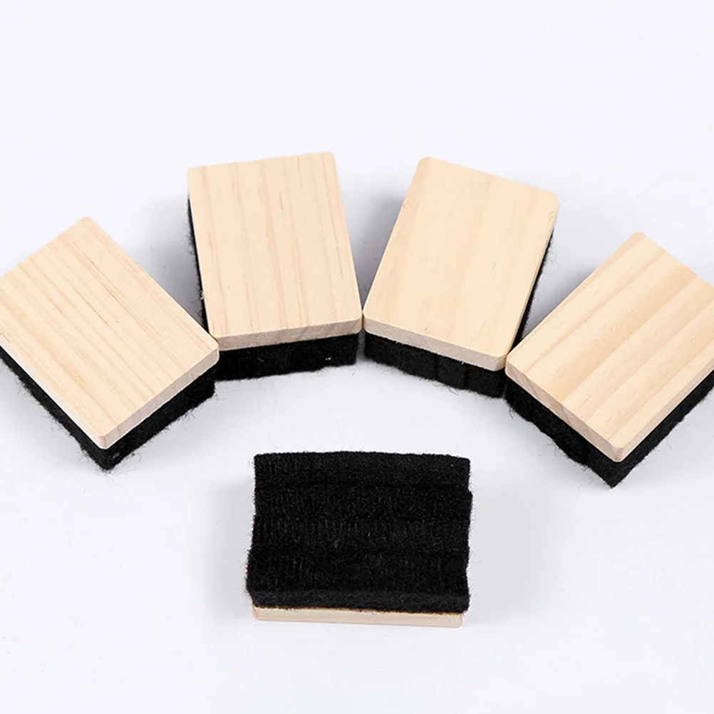 3pcs Blackboard Erasers Wooden Chalkboard Eraser For Blackboards Dry Erase Tool Classroom Office School Use Felt Edge Student