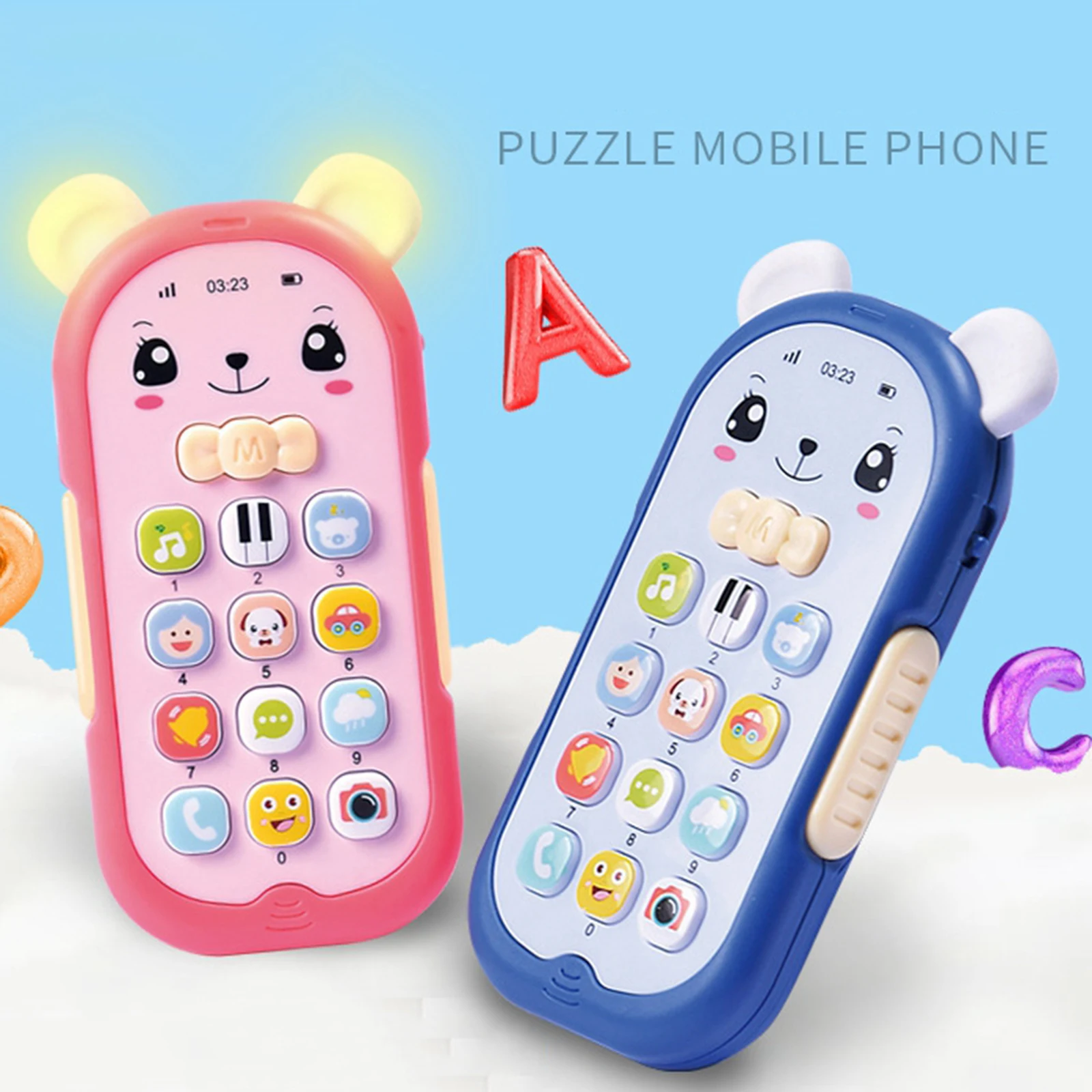 Baby Phone Toys Early Educational Mobile phone Toys Boys Girls Learning Gift Pretend for 1 2 Year Old with Sound and Music