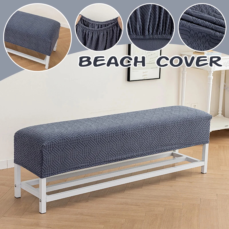 65-190cm Stretch Jacquard Dining Bench Cover Living Room Anti-Dust Removable Bench Slipcover Washable Bench Seat Protector