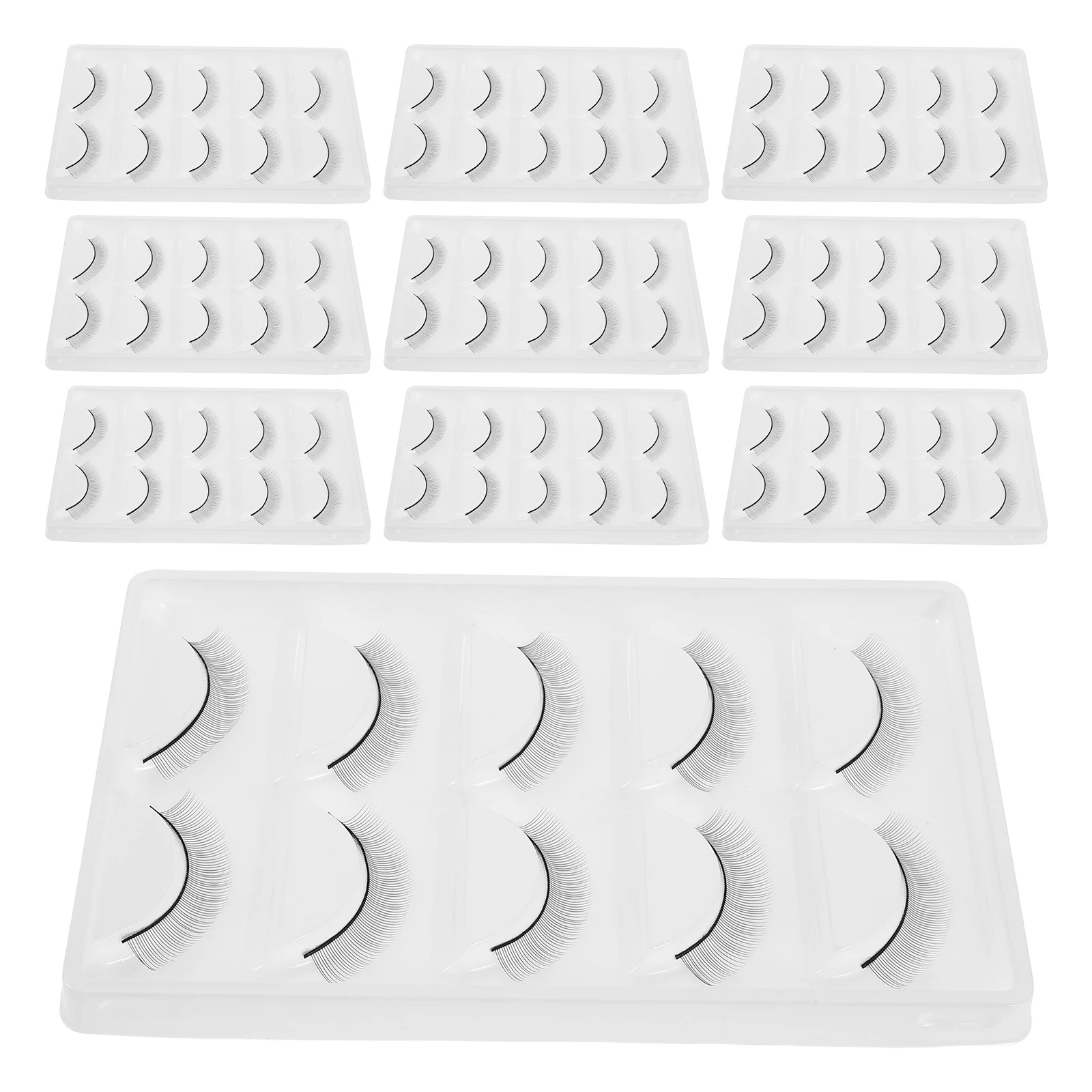 10 قطع من شرائط الرموش الاصطناعية سهلة الممارسة الرموش لتمديد الرموش مجموعات التدريب للمبتدئين ممارسة الرموش