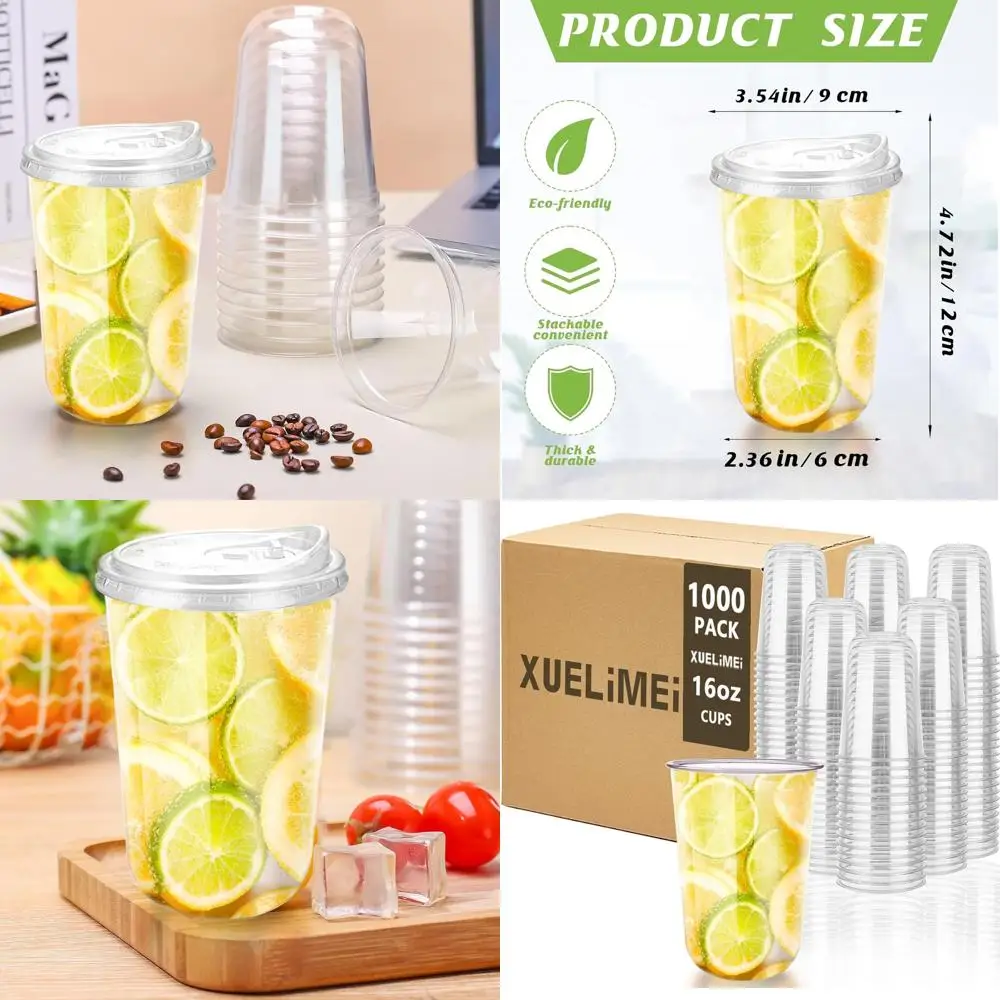 

16oz Clear PET Plastic Stemless Wine Glasses, Disposable for Parties, Weddings, and Special Events (Transparent)