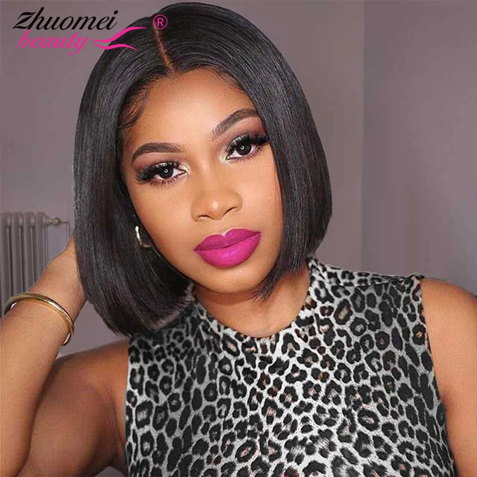 

Short Bob Wig 13x4 Straight Lace Front Wig Brazilian Remy Hair 13x6x1 HD Lace Frontal Bone Straight Human Hair Wigs For Women