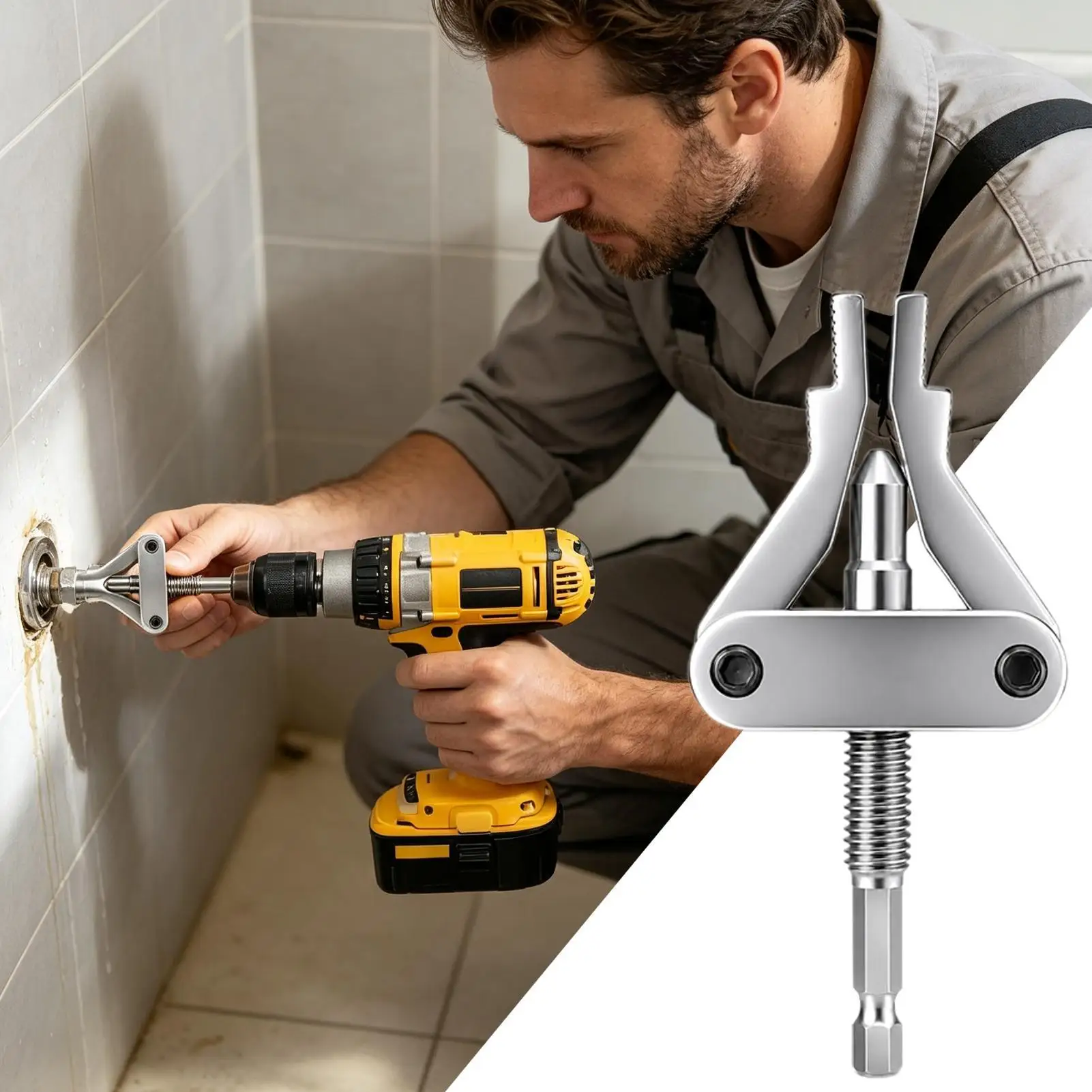 Faucet Angle Valve Wire Extractor Heavy Duty Universal Hex Shank Broken Pipe Extractor Drill Powered Pipe Thread Removal Tool