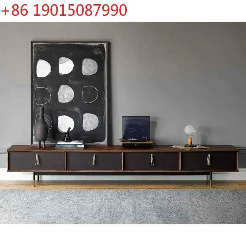 

Итальянский минималистичный ТВ-шкаф из массива дерева для гостиной, бесшумный, из орехового дерева, аудиовизуальный шкаф