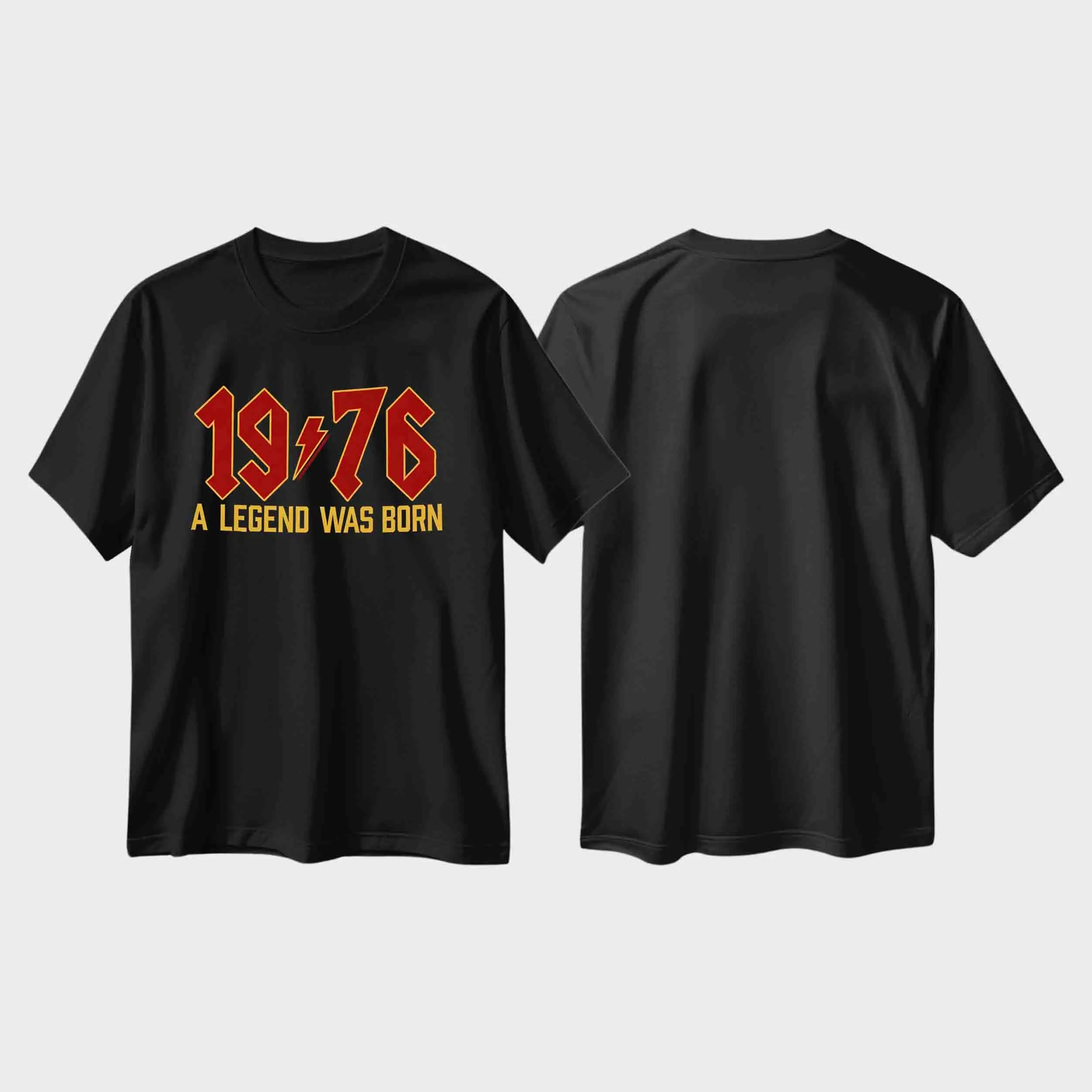 

2026 50th Birthday T Shirt Was Born Retro 1976 A Legend Heavy Metal Rock Music Style Fiftieth Gifts for Him Personality Tops