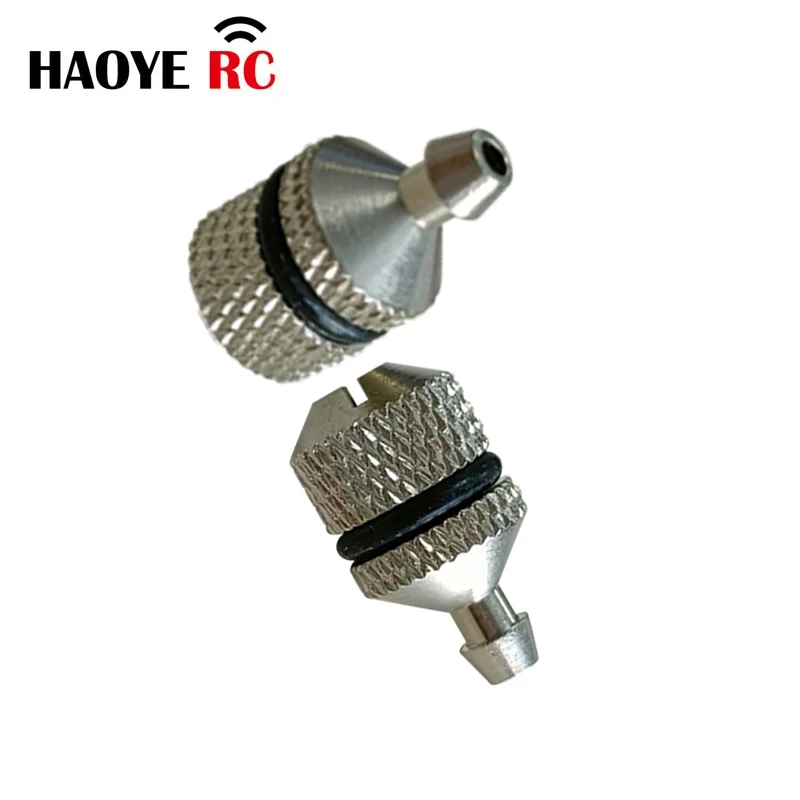 Haoye 2 szt. Metalowy filtr paliwa, dysza paliwowa, srebrny filtr paliwa do samolotów RC, części zamienne