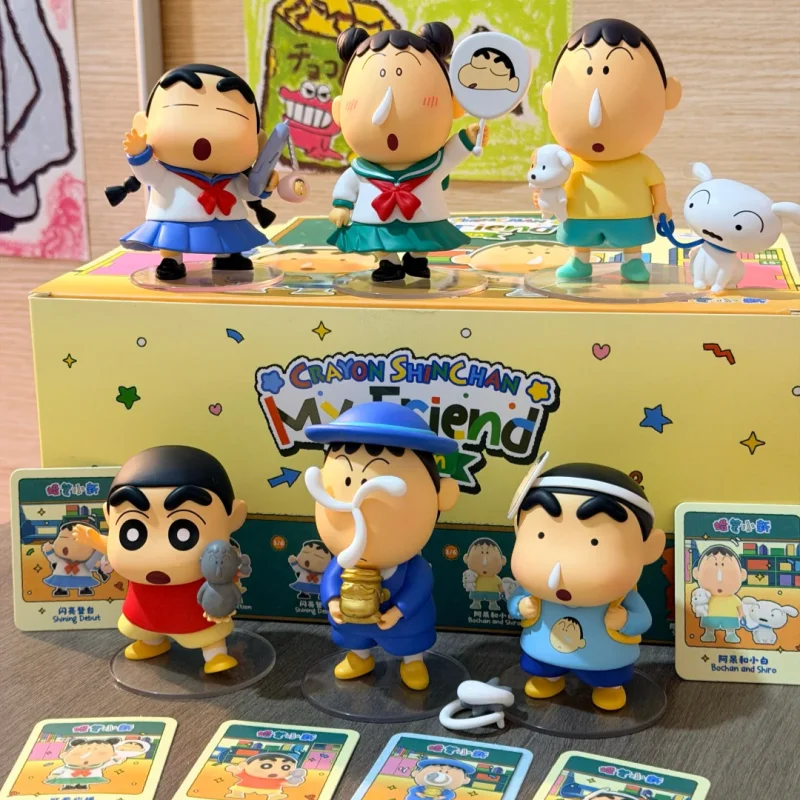 

TOPTOY Crayon Shinchan My Friend Bochan Blind Box Cute Anime Figure Doll Kawaii Desktop Ornament Model Trendy Surprise Toy Gift