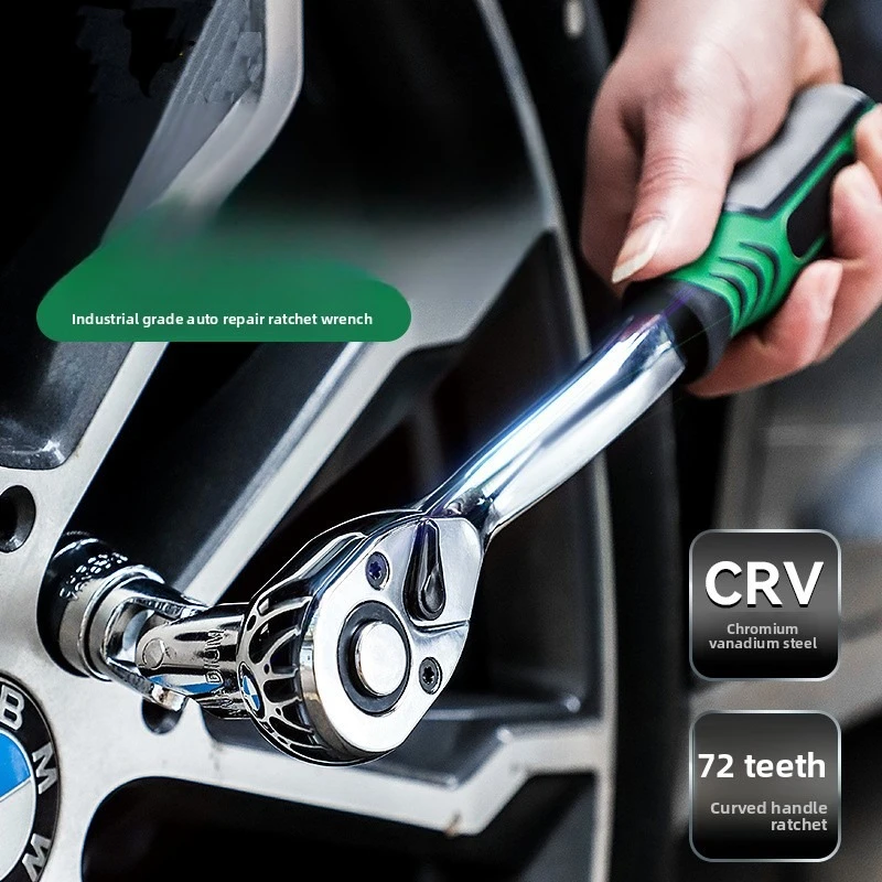 72/24 Tooth Quick Ratchet Wrench 1/2 1/4 3/8 3 Size Flying Wrenches Two-way Socket Wrench Repair Tools for Vehicle Bicycle