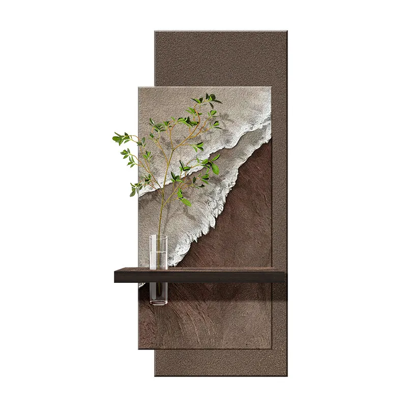 Ocean Wave Entrance Decoration Painting, Hydroponic Green Plants, Corridor, Corridor, High end Lighting Wall Decoration Painting