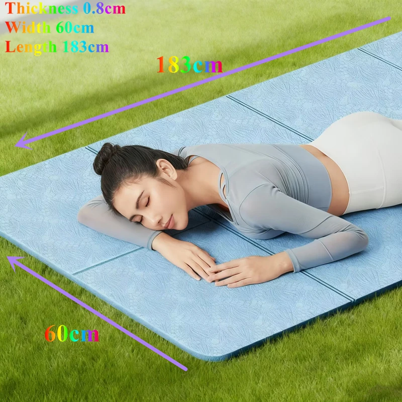 

183x60x0.8cm Thicken Foldable for Pilates & Floor Workouts Folding Double Sided Non-Slip Eco Travel Fitness Exercise Yoga Mat