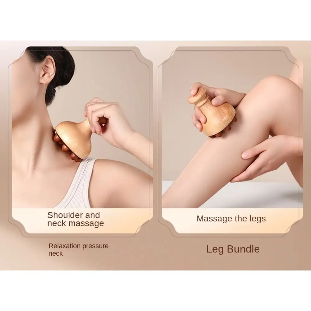 

12 Beads Wooden Mushroom Massager Anti Cellulite Slim Down Acupoint Meridian Brush Portable Burrfree Gua Sha Brush Leg