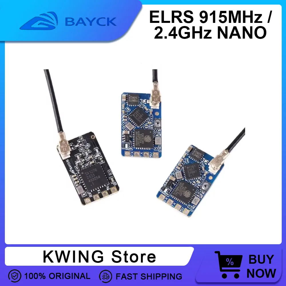 BAYCK ELRS 915MHz / 2.4GHz NANO ExpressLRS Receiver With T type Antenna Support Wifi Upgrade for RC FPV Traversing Drones Parts