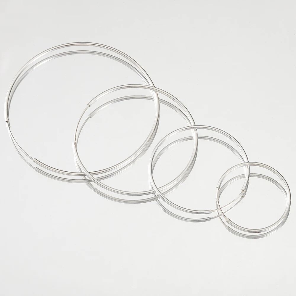 1 pz 925 orecchini aperti in argento Sterling Loop Hoop 3 4 5 6cm orecchino ad anello a base di cerchio per gioielli che fanno componenti fai da te all'ingrosso