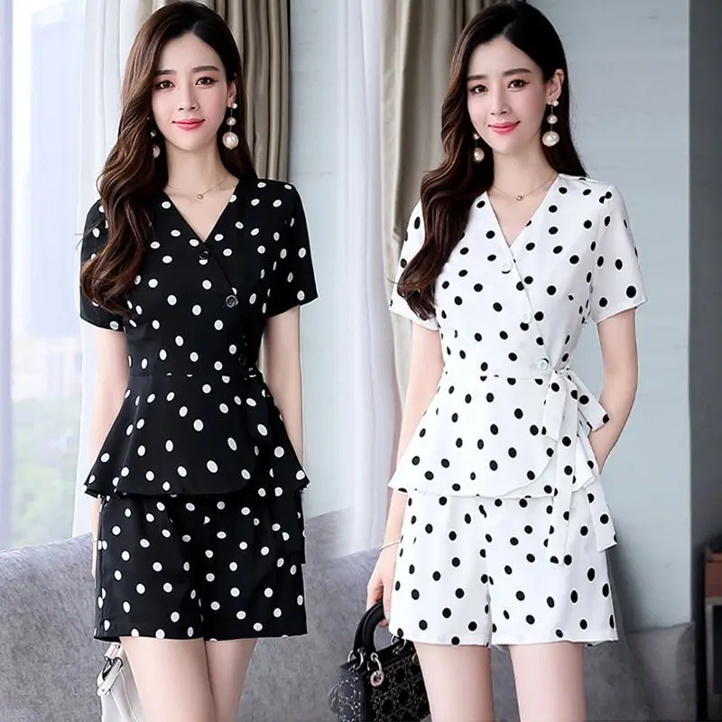 2024 Spring/Summer Korean Edition New Fashion Women's Set Slim Fit and Slim Appearance Shorts Two Piece Set