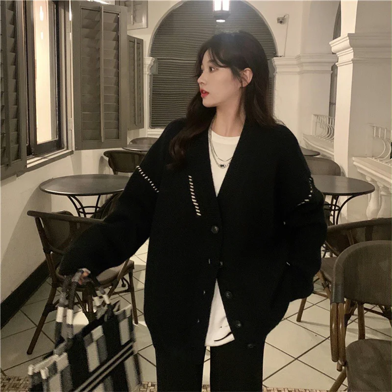 Japanese and Korean Versatile Knitted Cardigan 2023 Spring and Autumn New Fashion Casual Loose Lazy Sweater Coat Women