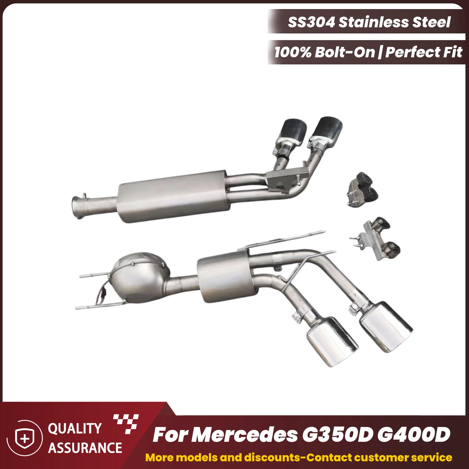 

ECCF SUS304 OEM Valve Catback Performance Exhaust for Mercedes G350D G400D Aggressive Exhaust Sound Easy Installation