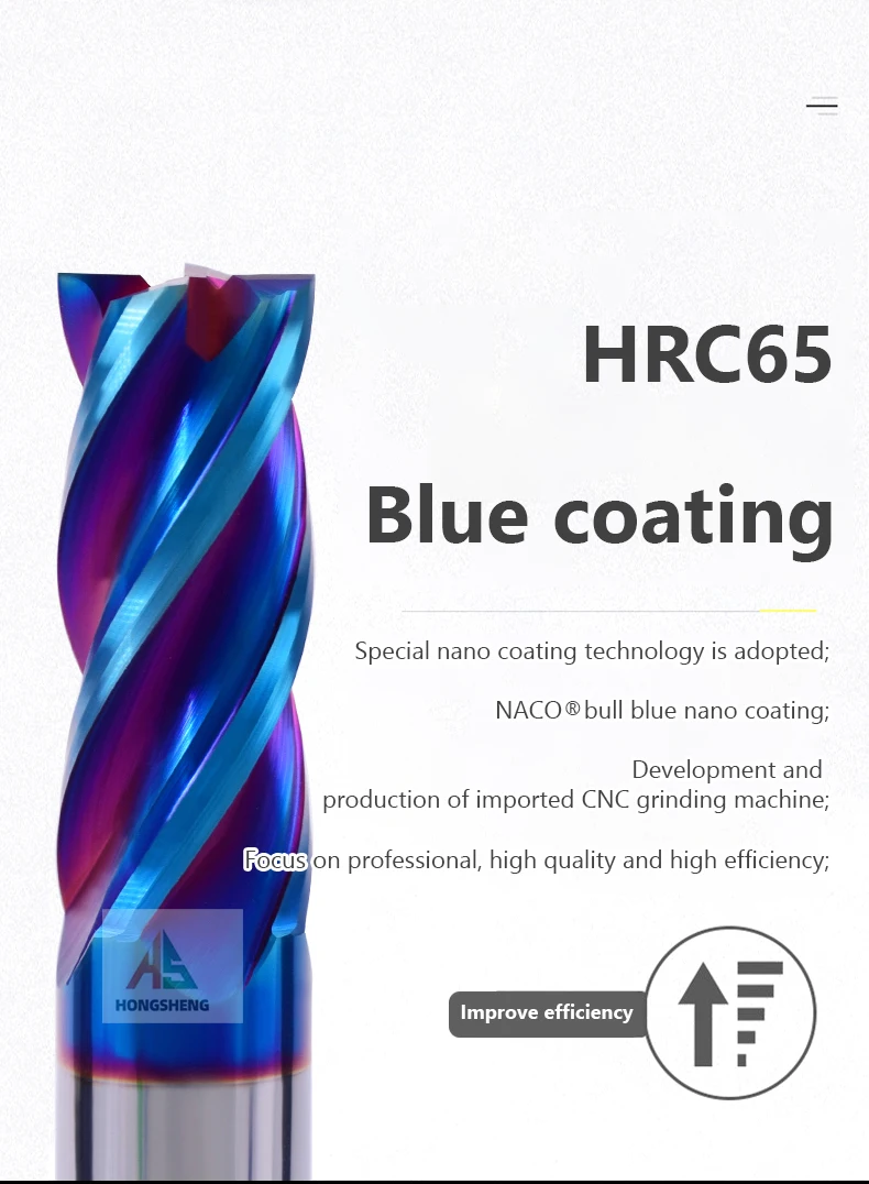 HRC65 Hartmetall-Schaftfräser mit 4 Schneiden 123456789 MM CNC Schneidwerkzeuge Legierung Hartmetall Fräsen Wolframstahl Bearbeitung Quadratischer Fräser – Detail 6