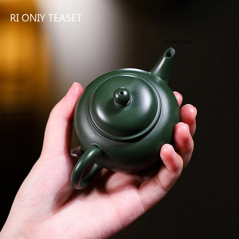 

110ml Tradition Chinese Yixing Handmade Purple Clay Teapot Raw Ore Green Mud Tea Pot Small Capacity Kettle Zisha Tea Set