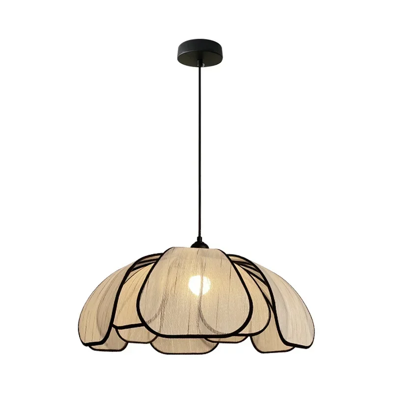 

French restaurant chandelier wabi wind living room high-end hall fabric petal bed and breakfast living room bedroom bedside