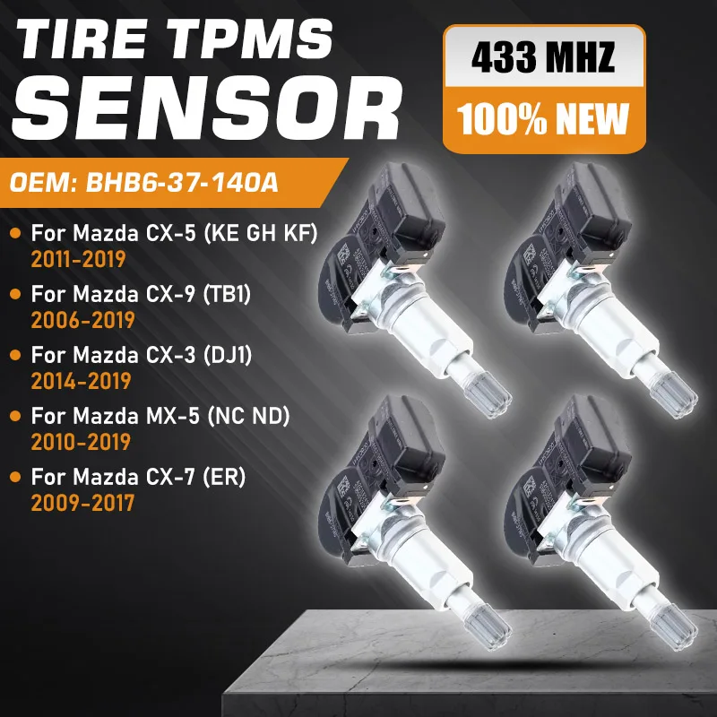 

For TPMS Mazda CX-5 KE KF 2011-2019 Mazda CX-9 TB1 2006-2019 Mazda CX-3 Mazda MX-5 ND NC Mazda CX-7 Tire Pressure Monitor Sensor