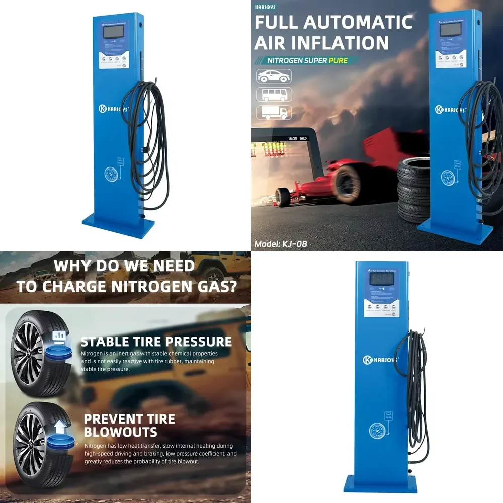 Easy Operated Air Inflator Machine for Car Tyres Pressure Gauges Autos Automatic Digital Tire Inflator Station CE 220V /