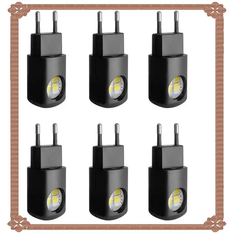 24時間配送対応、コンセント式led壁掛けライト6個パック、薄暮から夜明けまで点灯するナイトライト、寝室や廊下用の雰囲気照明