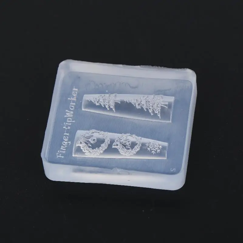 1 Stück Schmetterlingsknoten-Schneeflocken-Weihnachtskranz 3D-Maniküre-Silikonform Niedliche Weihnachts-Nagelkunstformen DIY Nagelkunst-Deko – Detail 3